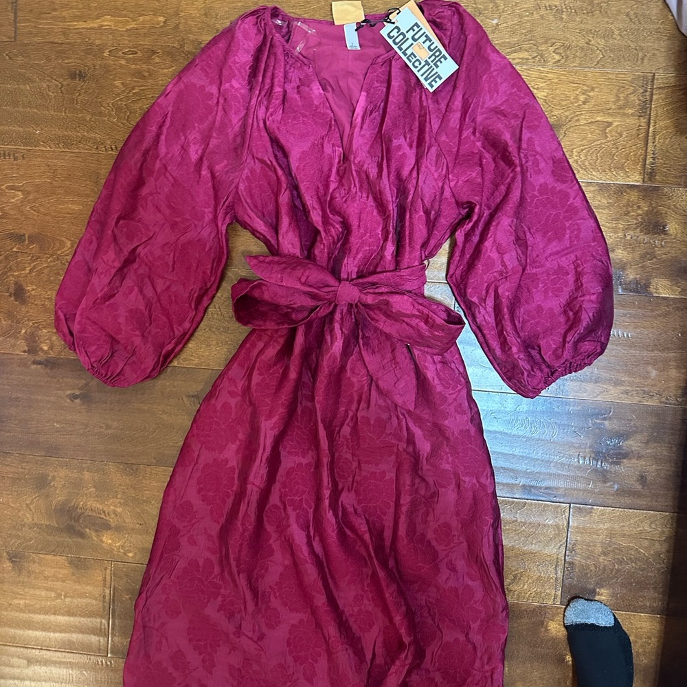 Future Collective Women's Pink Midi Dress
